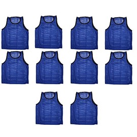10 Team Scrimmage Vests Pinnies Soccer Adult Blue