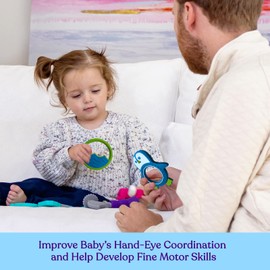 Baby Teething Toys for Newborn, Infants 0-6 Months Silicone Teethers for Babies 6-12 Months BPA Free (Penguin - Blue & Green)