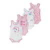 Chicco Baby Unisex Sleeveless Cotton Bodysuits Set, White/Rose
