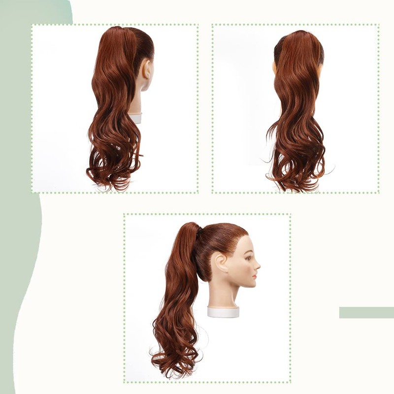 Claw On Ponytail Extension Matte Material 18 Inch/45cm Curly Wavy