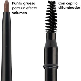 Renova Delineador Retráctil Cejas Abundantes Con Cepillo Castaño Oscuro 1g