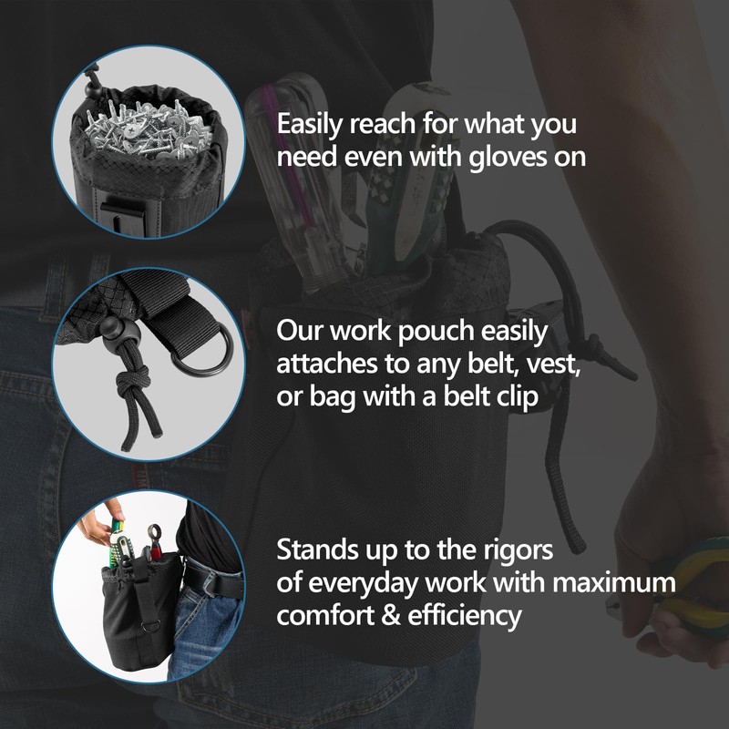 Nail/Screw Work Pouch - Modular Clip On Tool Pouch for
