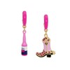 Betsey Johnson Womens Cowgirl Mismatch Charm Huggie Earrings