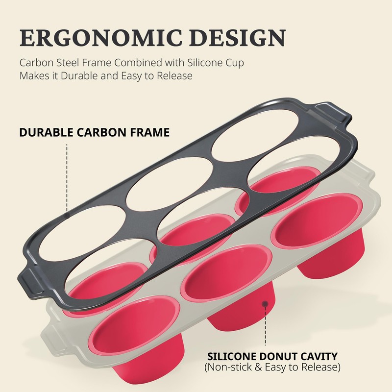 BRONYPRO Jumbo Silicone Muffin & Cupcake Pan for Baking with