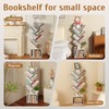 7 Tier Tree Book shelf, Small Bookcase with Reading Planner