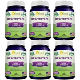 Earth Squared Nutrition Resveratrol Ultra Strength Capsules 180 tablets, 6 pcs / 어스퀘어드 뉴트리션 레스베라트롤 울트라 스트렝스 캡슐 180정, 6개