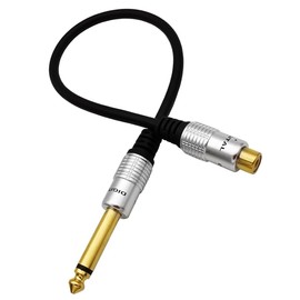 Traovien 6.35mm to RCA, RCA to 1/4 Mono TS Cable, Gold Plated 6.35mm Mono Male to RCA Female Audio Interconnect Cable 1Feet/30cm