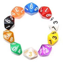 SmartDealsPro 10-Pack D4 D6 D8 D10 D12 Multi Colored Polyhedral Dice for for Dungeons and Dragons DND RPG MTG Table Games (Mix Color(Opaque&Pearl&Transparent, D10)