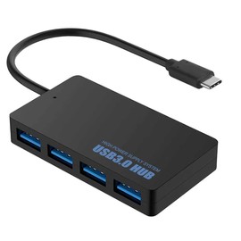 OcioDual Type C to 4 USB 3.0 Hub Splitter with 4-Way External USB 3.0 Hub Black Distributor Data Transfer Portable Data Hub Super High Speed SS
