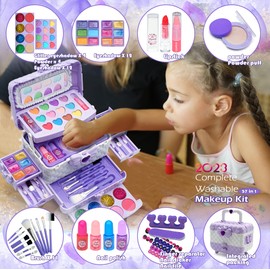 Kids Makeup Sets Girls Toys - unicorn gifts for girls Washable Make Up Starter Kit, Childrens Princess Pretend Play Games kids Toys Presents, Little Girl Birthday Gifts Set For Age 4-12 Year Old