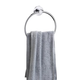 iBathUK Harrow Towel Ring, Stainless Steel Hand Towel Holder, Wall Mounted Towel Hanger for Bathroom Kitchen- Chrome