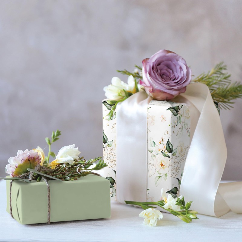 WRAPLULU Floral Wedding Wrapping Paper Roll - 17.5 Inches *
