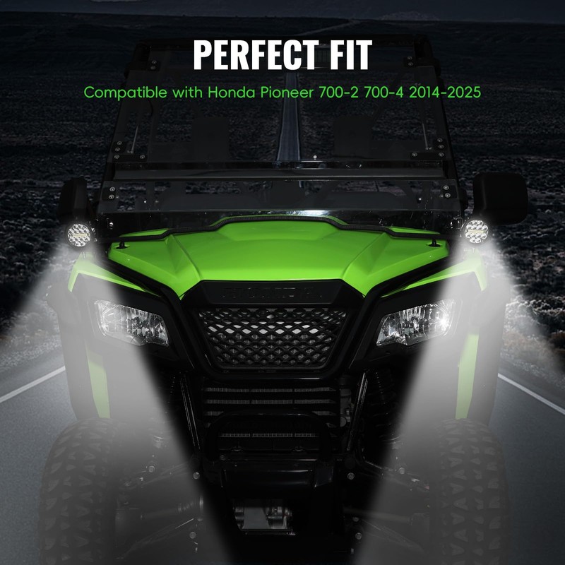 XATVXUTV A-Pillar LED Pod Lights for Honda Pioneer 520 2021-2025/500
