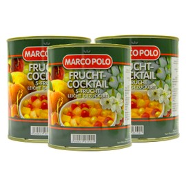 Food-United 5 Fruit Cocktail Lightly Sugared 1 Tin Capacity 820 g ATG 500 g Pears Peaches Grapes Pineapple Cherries Exotic Flavours Harmoniously Tasted Carefully Selected (1 Can)