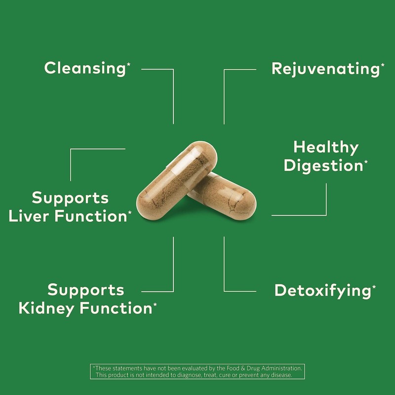 Organic Herbal Liver Kidney Support Supplement 90 Count Detoxify Revitalize