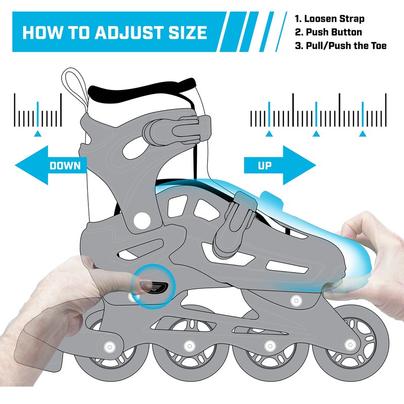 Roller Derby ION 7.2 Girl's Adjustable Inline Skates White/Mint/Pink Size