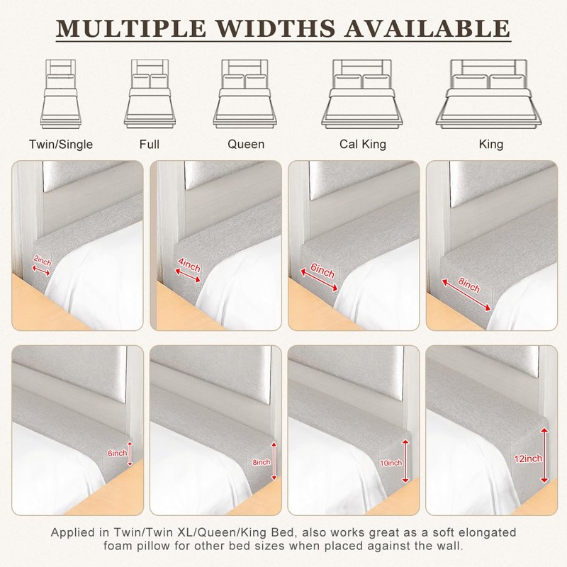 Mattress Extender, Bed Gap/Space Filler, Headboard Pillow Between Headboard and