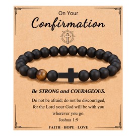 ORISPRE Confirmation Gifts for Teenage Teen Boys Baptism Catholic Christian Gifts, Cross Bracelet for Teen Boys, Confirmation Sponsor Gifts, Confirmation Decorations