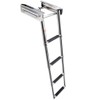 Stainless Steel Telescopic 4 Step Pontoon Boat Ladder, Extendable Dive