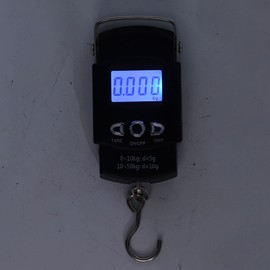 Fafeicy Electronic Hook Scale, 50kg LCD Digital Hanging Scale with 1 Meter Concealed Tape Measure for Weighing Luggage, Shopping, Fishing, Unit of Measure (kg, Oz, Lb, Jin)