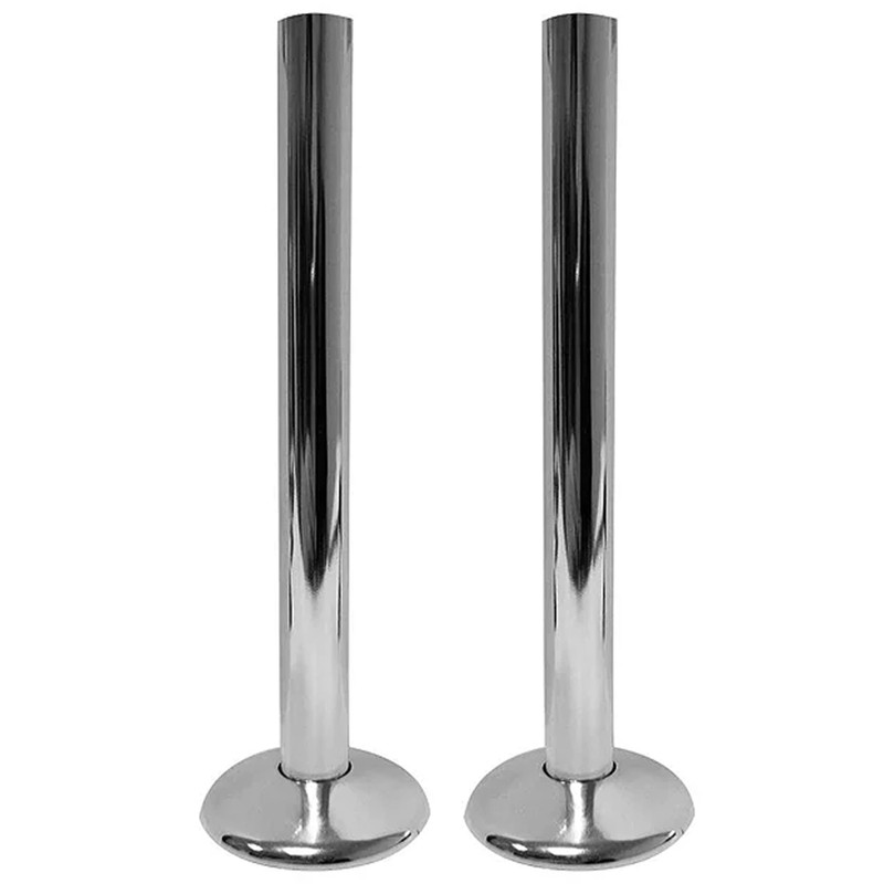 Aretro Chrome Effect Plastic 15mm Radiator Pipe Towel Rail Covers