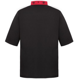 3/4 Sleeve Sushi Chef Coat Black Japanese Chef Jacket Kimono Restaurant Uniform for Men and Women M