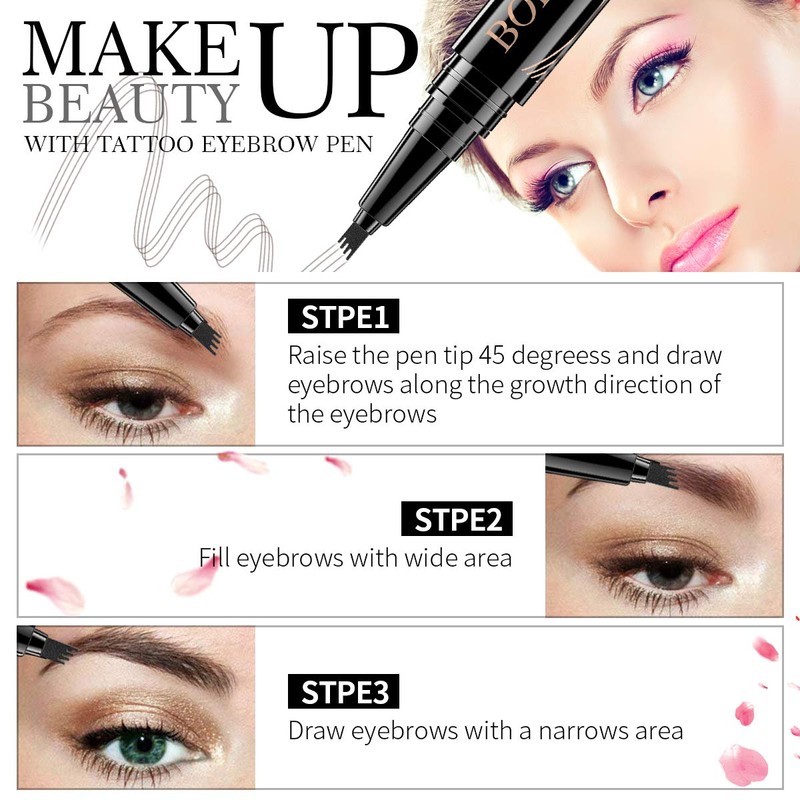 Eyebrow Pencil - Tattoo Eyebrow Pen with Fork Tip Long-lasting