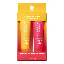 e.l.f. Squeeze Me More Lip Balm Duo - Bálsamo hidratante para un tinte de color transparente, fabricado con ácido hialurónico, vegano y libre de crueldad, mango y sandía Bálsamo hidratante para un tinte de color puro, fabricado con ácido hialurónico, vega