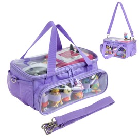 Demao Carrying Case for Tonie in Purple | All-in-One Portable Storage Box | Holds 20+ Tonie Figures, Shockproof Travel Organizer | PVC Visual Cover-Plays Audio Figurines On-The-Go