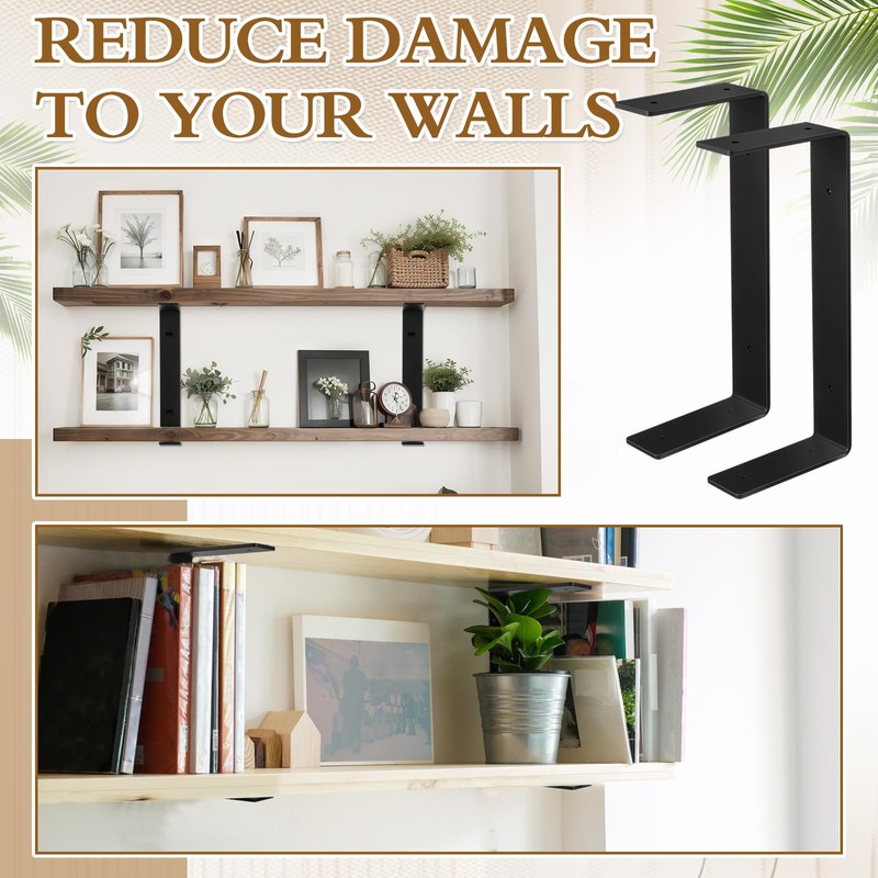 Shimeyao 2 Pack 5 Inch Heavy Duty Double Floating Shelf
