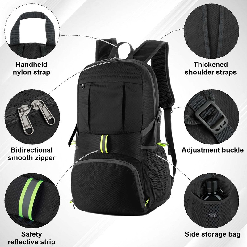35L Lightweight Foldable Backpack, Packable Backpacks, Hiking Backpack, Ultralight, Waterproof