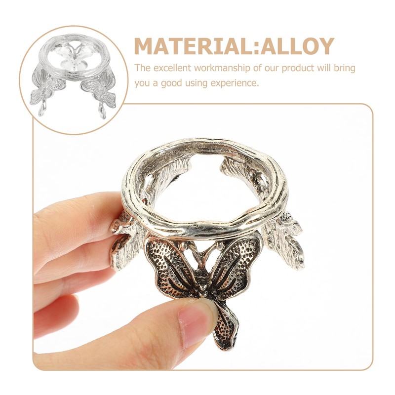 Didiseaon 2 Pcs Crystal Ball Stands, Silver Butterfly Sphere Display