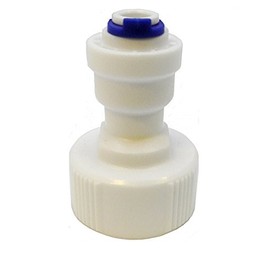 Finerfilters 3/4" bsp to 1/4" Pushfit Connector - Feed Water Connection Fitting - (Fridge Freezer water filter plumbing fitting or any water system with 1/4" lldpe water pipe)