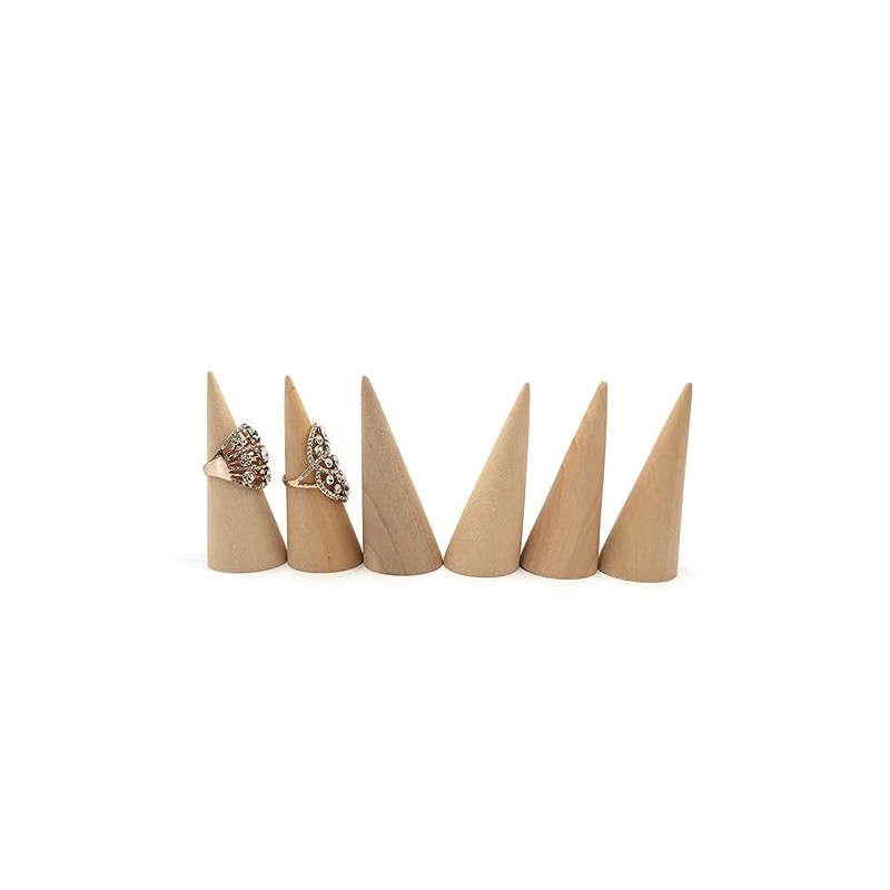 Baluue 3piezas Soporte De Anillos De Cono Exhibidor De Joyería