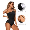 Holipick One Shoulder One Piece Swimsuit for Women Tummy Control