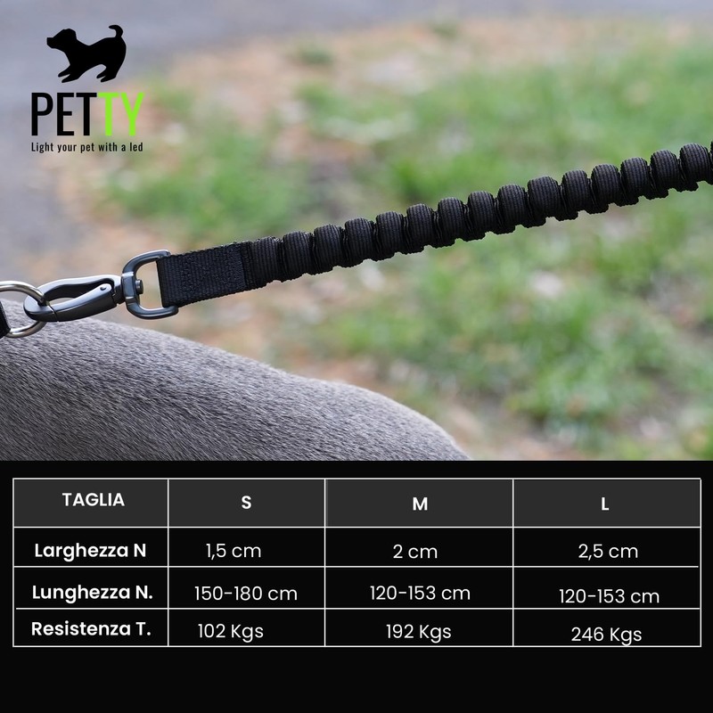 Dog Leash with Shock Absorber and Short Grip Handle -