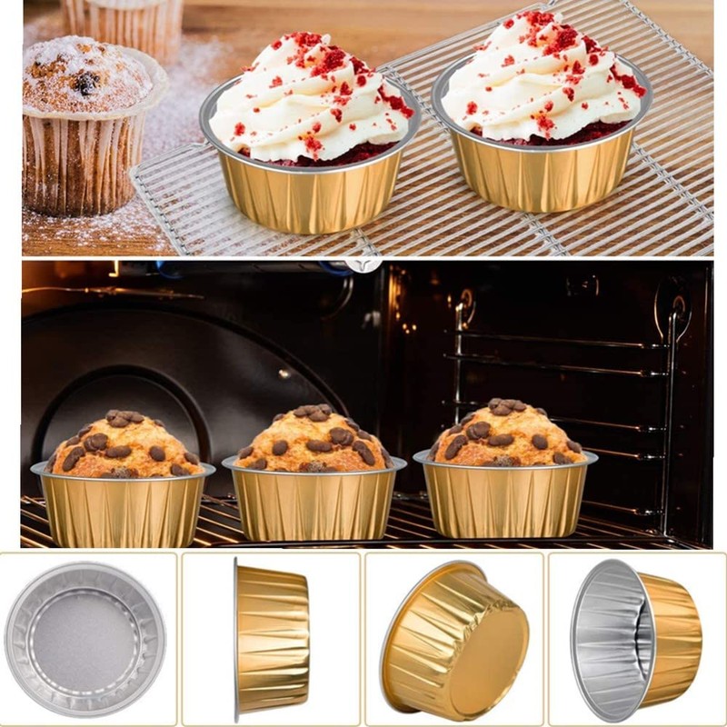Cupcake Baking Cups with Lids 50 Pack 4.5oz Muffin Cases