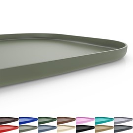 SMILOOL Silicone Pet Feeding Mat with Raised Edge for Food and Water, Dog Bowl Mats, Cat Bowls Placemat with High Lip for Floor Waterproof, Rubber Tray for Cats and Dogs 24 x 16 x0.8 Light Olive Green