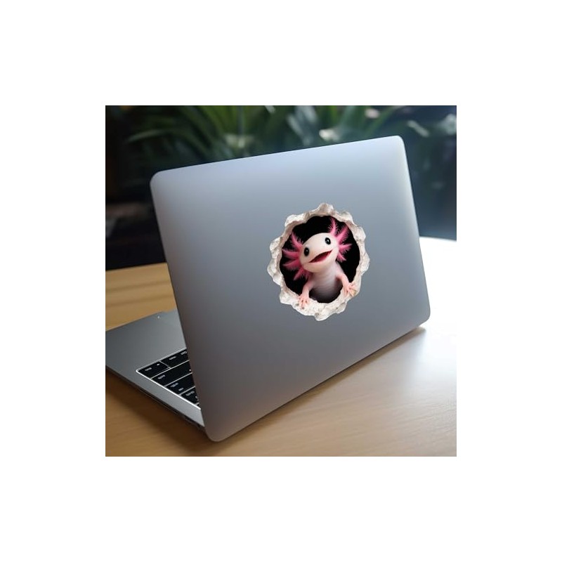 Bubbles - Axolotl Decal - Wall Hole Sticker with 3D