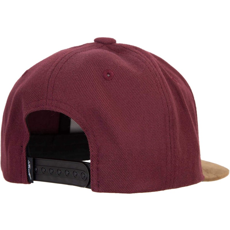 Reell Suede Snapback Cap, Maroon