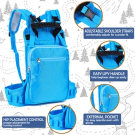 CapsLock Ski and Snowboard Harness Trainer for Kids – Retractable Leash with Shock Absorbing Bungees for Safe Ski Training