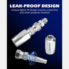 Comphic 2pcs Hydraulic Hose Repair Kit, Reusable, 2-Wire Reusable Hydraulic Repair Fitting 1/2Inch