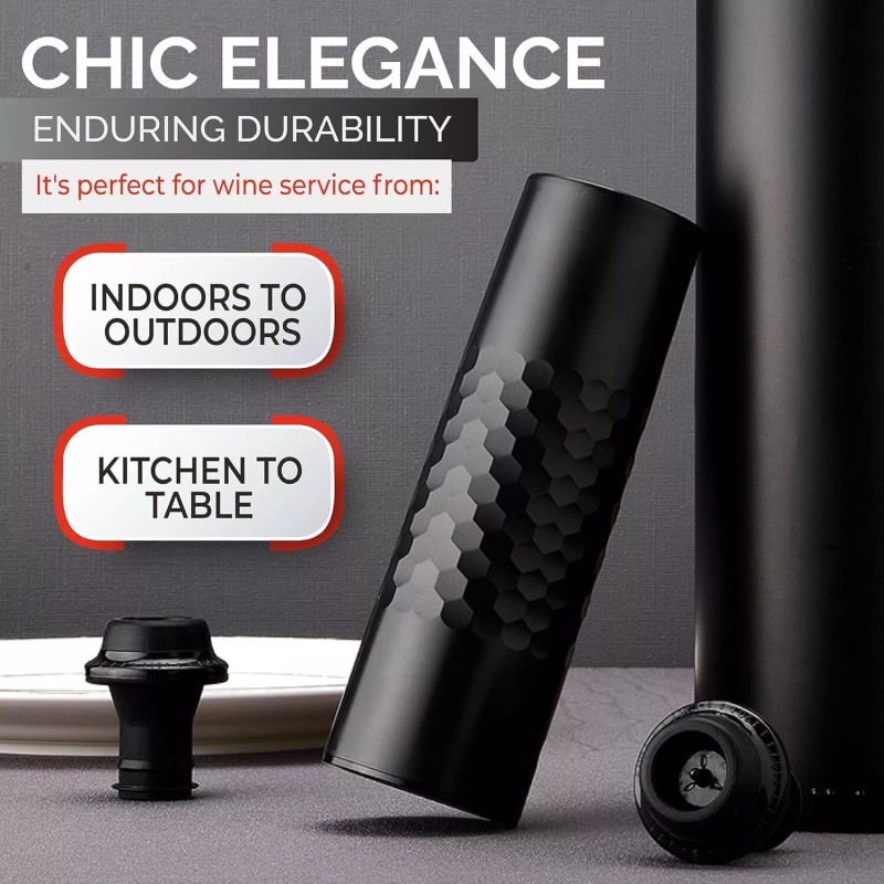LEVARE Rechargeable Wine Saver Vacuum Sealer USB Charger w/4 Universal