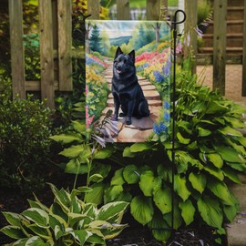 Caroline's Treasures DAC6708GF Schipperke Spring Path Garden Flag Mailbox Flag Decorative Yard Flag Banner Outside Patio Artwork Yard Flower Beds, Garden Size, Multicolor