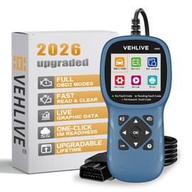 VEHLIVE V860 Scanner for Car and Trucks,OBD2 Diagnostic Tools and Code Reader for Engine Check,Battery Test, O2 Sensor and EVAP Leak for Annual Check Readiness,Printable Export,Vehicle After 1996