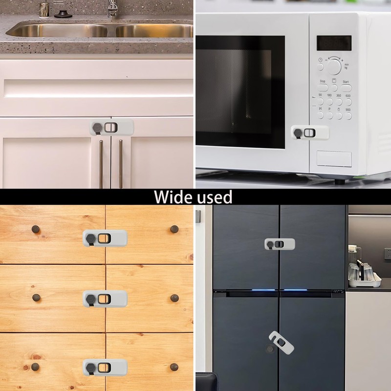 2Pack Child Proof Refrigerator Lock,Fridge Locks for Kids with Sticky