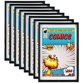 Memory Keeper Comic Book Frame, 8 Pack, UV Protection,White Mat, Fits Current Comics up to 6 3/4" x 10 1/4", Fits with Comic Book Bags and Sleeves,Wall or Tabletop Display