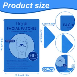 GXGM Zornesfalten Pflaster I Facial Patches Minderung von Zornesfalten,mit Hyaluron I Anti Falten Pflaster 60 Stk. I Faltenpflaster (Hyaluron (blau) für normale bis trockene Haut)