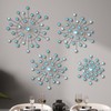 Blulu 4 Pcs Metal Wall Decor Bling Crystal Wall Art