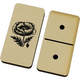 Azeeda 'Poppy With Bud' Domino Set & Box (DM00047867)